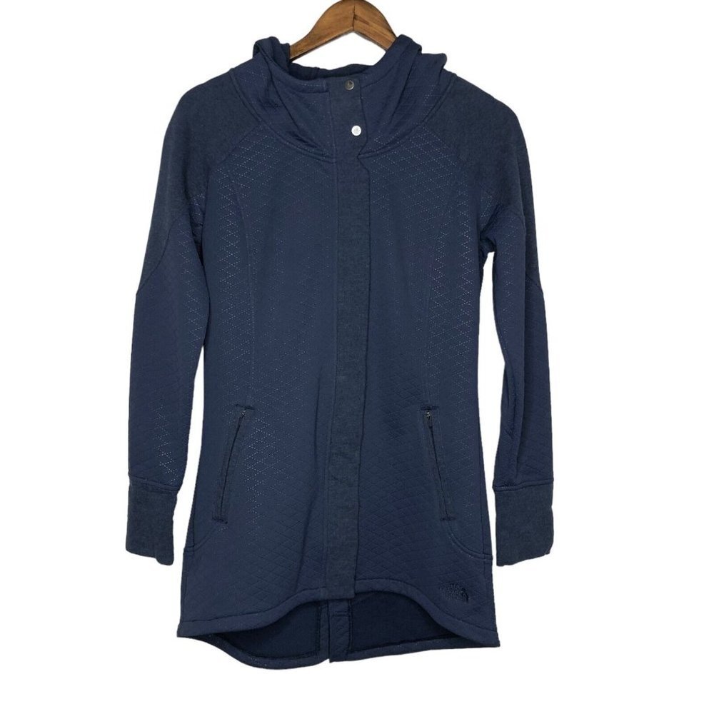 The North Face Recover Up Long Jacket Dark Blue Size Small Quilted